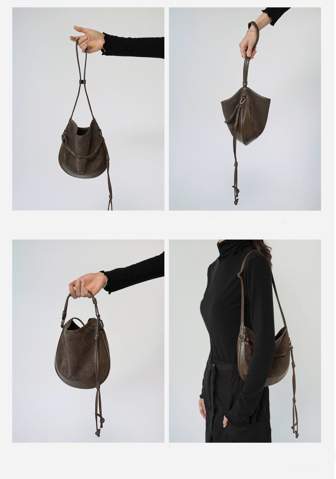 MZ899 CURVEE HOBO SUEDE BAG