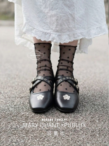 【MARY QUANT×PUBLUX 聯乘】
 CROSS BELT BALLET SHOES
