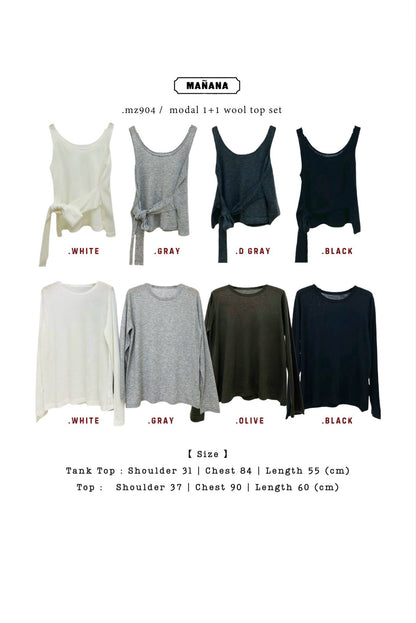 MZ904 MODAL WOOL 1+1 TOP SET