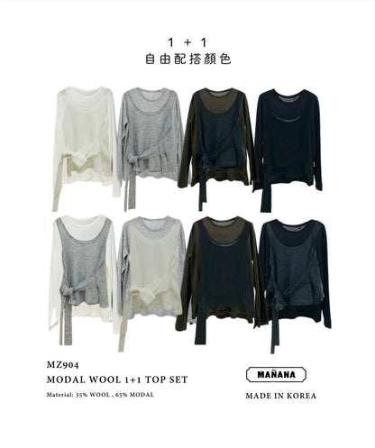 MZ904 MODAL WOOL 1+1 TOP SET