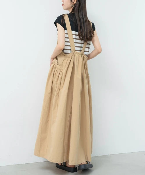 NA453 PLEATED OVERALL JUPMER DRESS