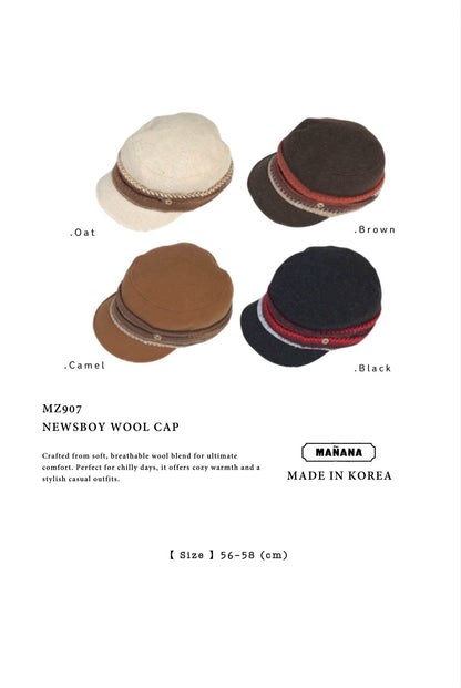 MZ907 NEWSBOY WOOL CAP