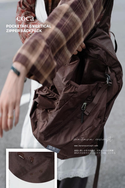 COCA POCKETABLE VERTICAL ZIPPER BACKPACK