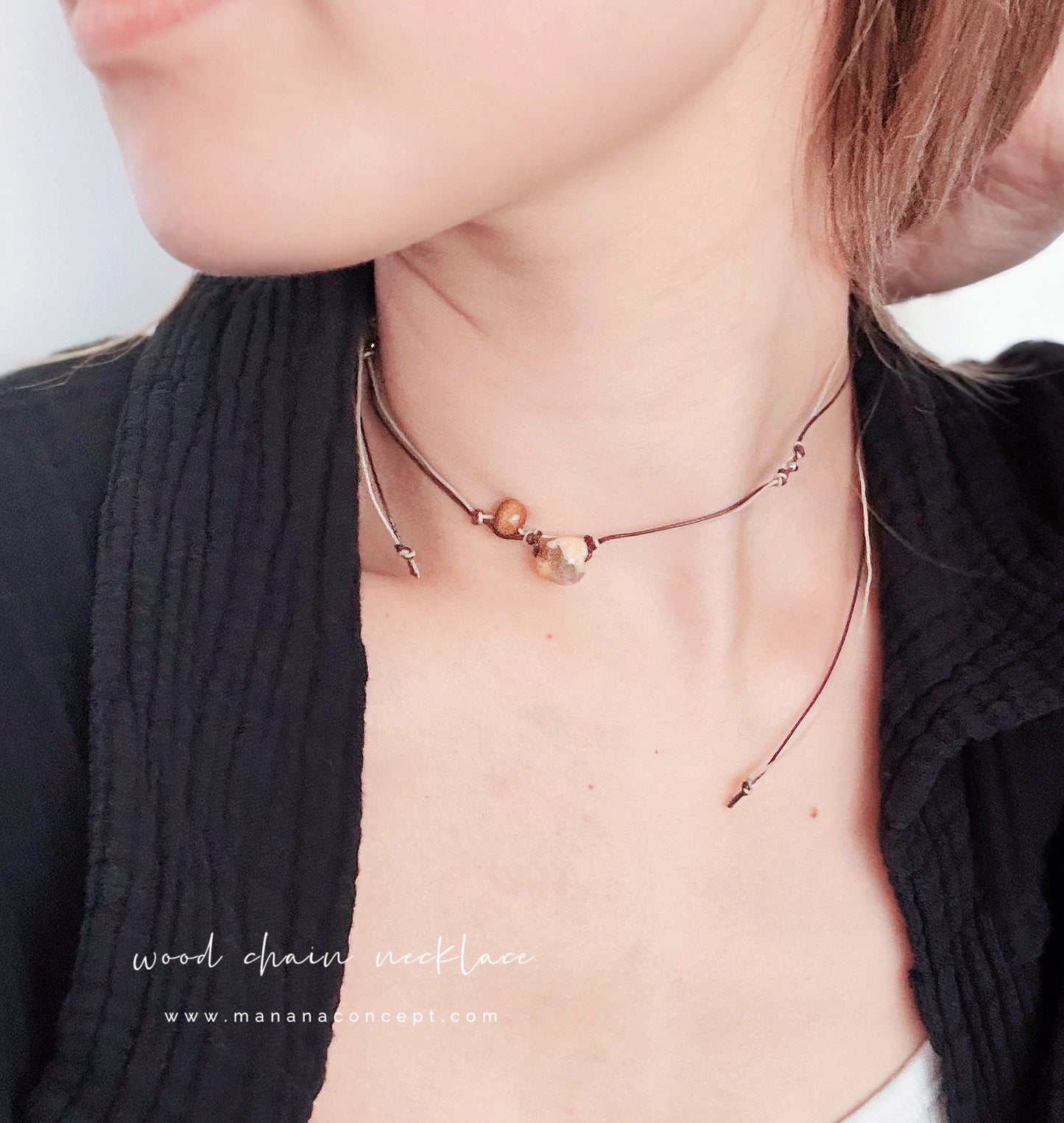MZ962 WOOD CHAIN NECKLACE