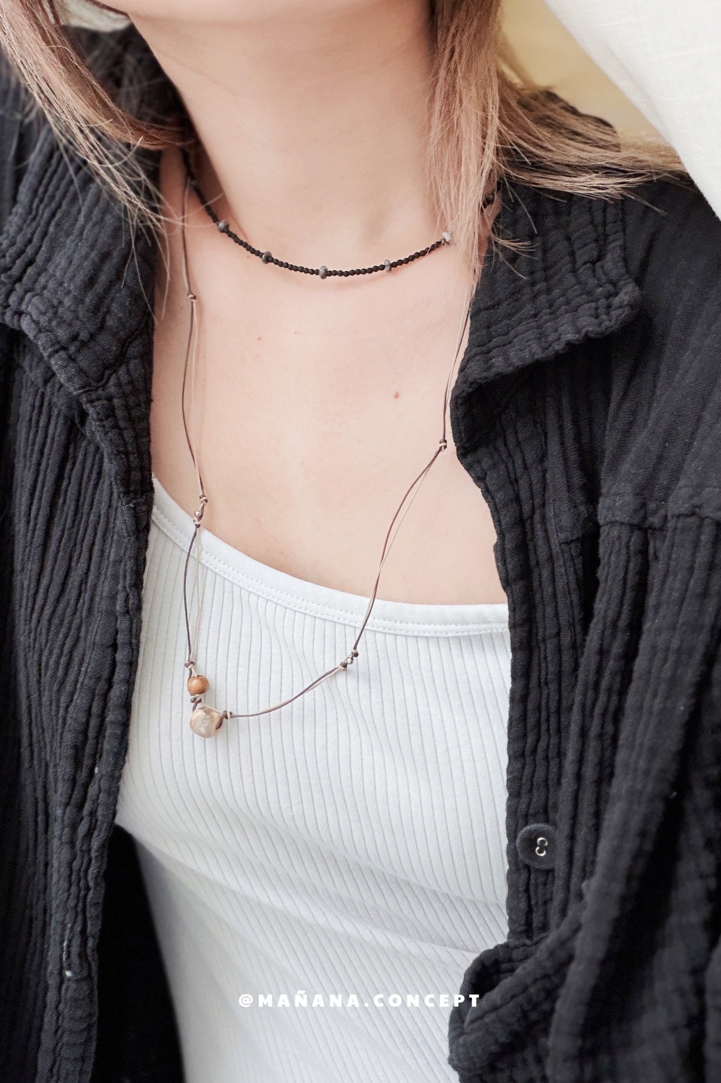 MZ963 BLACK BEAD CHOKER