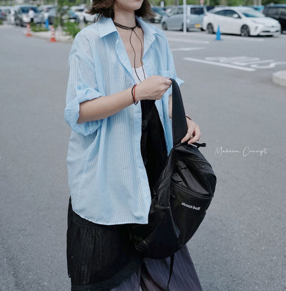 MB045 LIGHT-WEIGHT STRIPED SHIRT