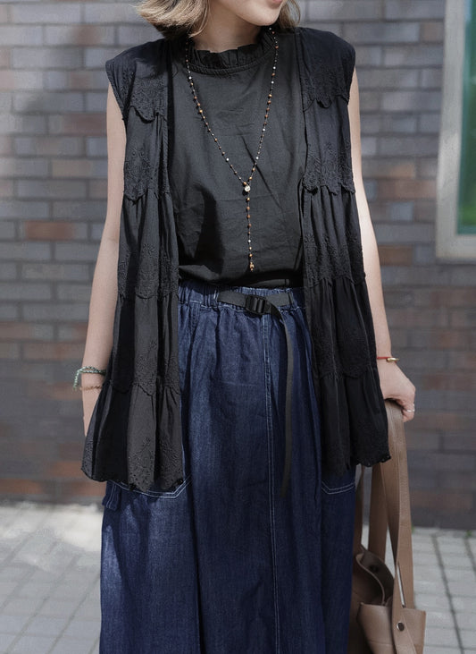 CB116 RUFFLE SLEEVELESS TOP