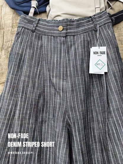 MZ839 NON FADE DENIM STRIPED SHORT