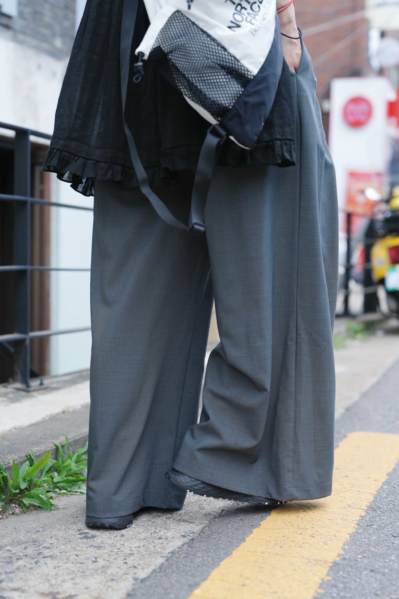 MZ771 ELASTIC WAIST WIDE LEG PANTS