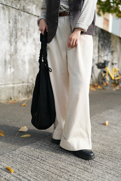 MZ621 WIDE LEG PANTS WITH BELT