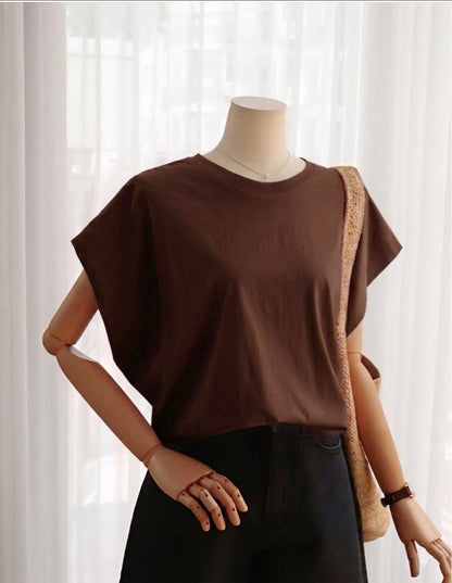 MZ985 TUCK SLEEVE T-SHIRT【2pcs -$20, 4pcs -$50】