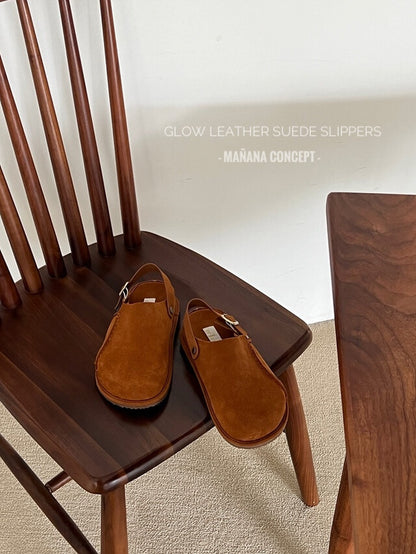 MZ628 GLOW LEATHER SUEDE SLIPPERS