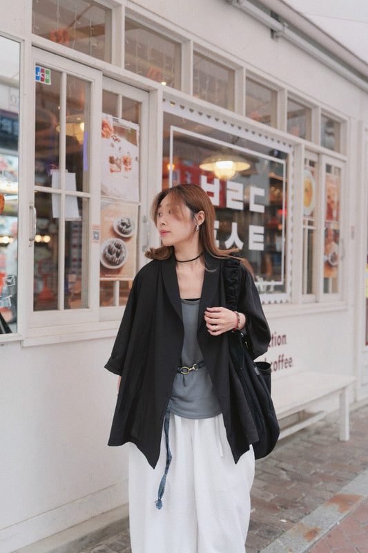 MZ761 CRINKLE KIMONO BLAZER