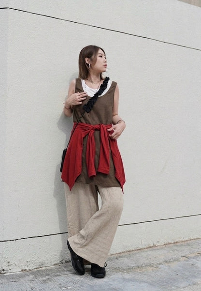 MB015 1+1 LINEN DRESS SET