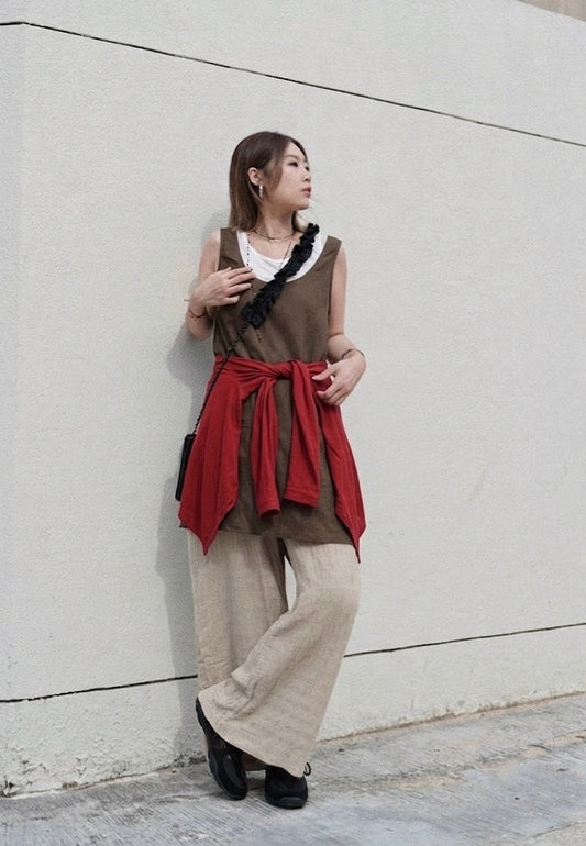 MB015 1+1 LINEN DRESS SET