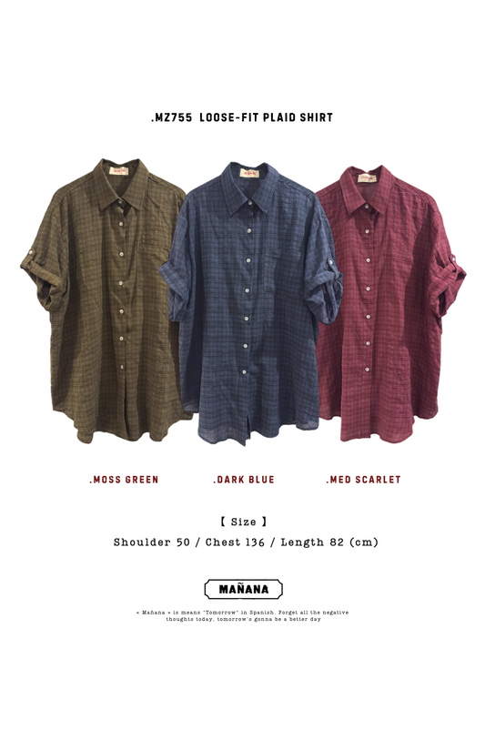 MZ755 LOOSE-FIT PLAID SHIRT