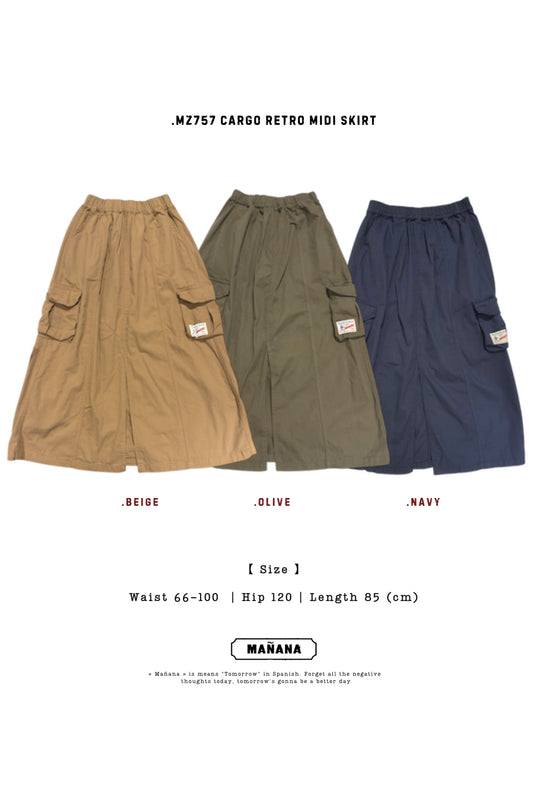MZ757 CARGO RETRO MIDI SKIRT