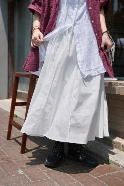 MZ758 POPLIN PLEATED SKIRT ( WITH LINING )