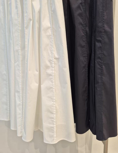 MZ758 POPLIN PLEATED SKIRT ( WITH LINING )