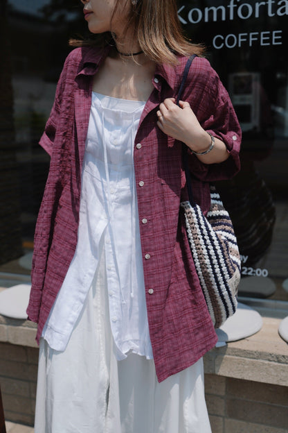 MZ755 LOOSE-FIT PLAID SHIRT