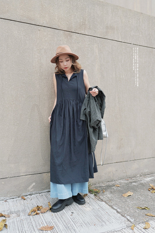 MZ635 2WAY PLEATED ONE PIECE DRESS