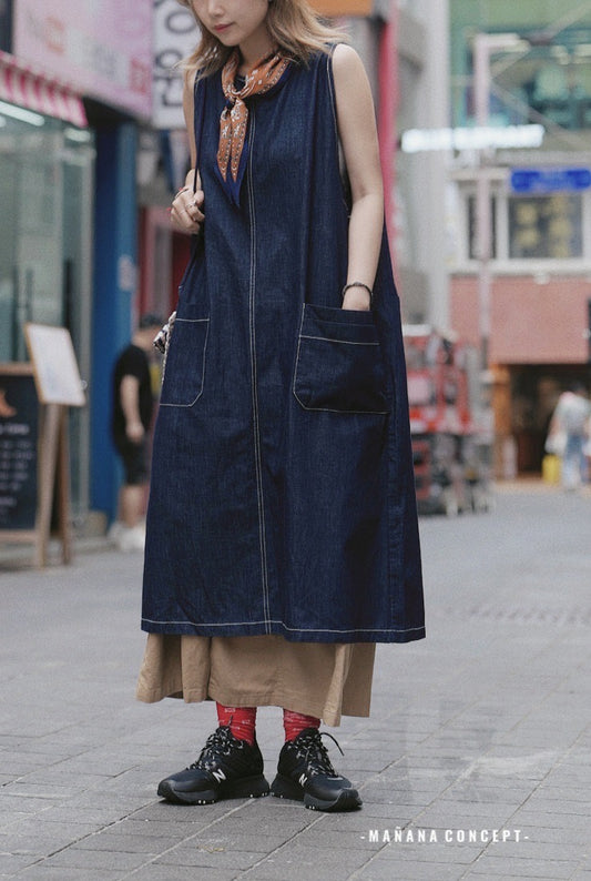MZ759 LIGHT-WEIGHT DENIM ONE PIECE DRESS