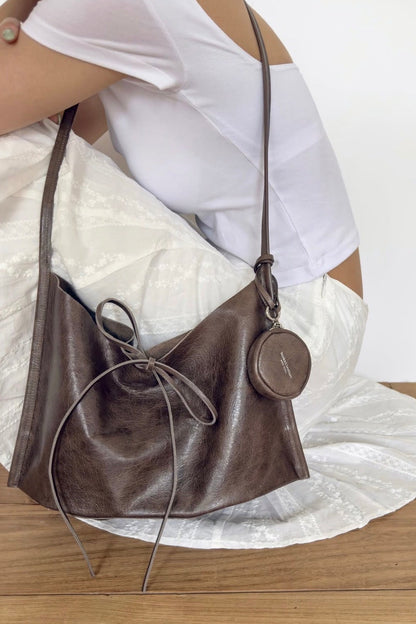 MB017 HANDMADE LEATHER FLAT CROSS BAG (斜孭+單肩款）
