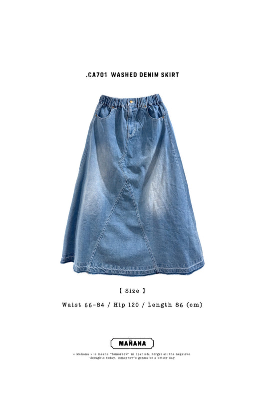 CA701 WASHED DENIM SKIRT