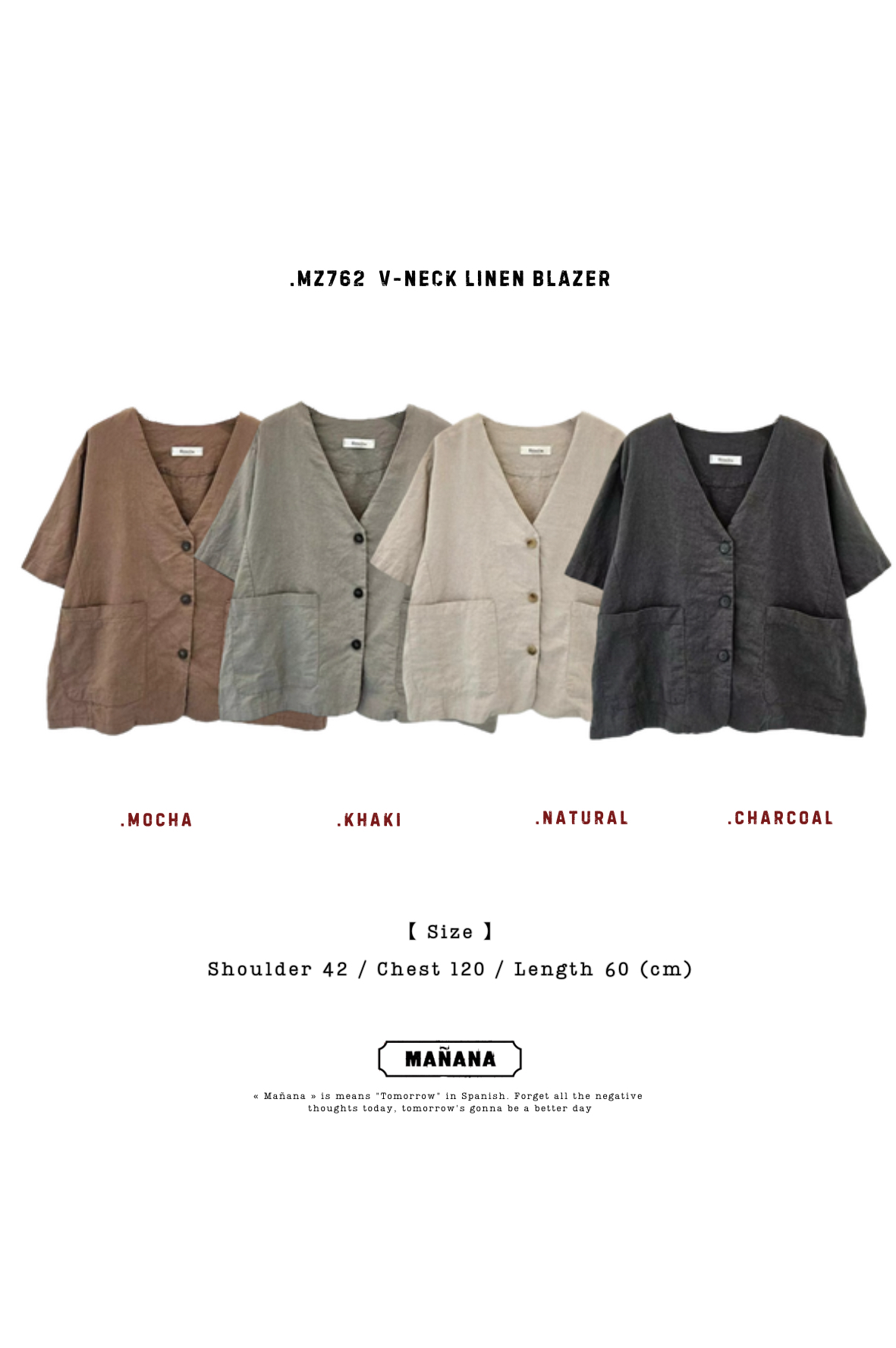 MZ762 V-NECK LINEN BLAZER
