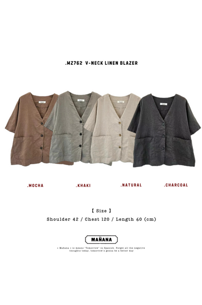 MZ762 V-NECK LINEN BLAZER