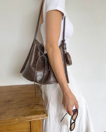 MB017 HANDMADE LEATHER FLAT CROSS BAG (斜孭+單肩款）
