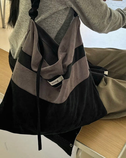 MZ544 Contrasted Suede Tote