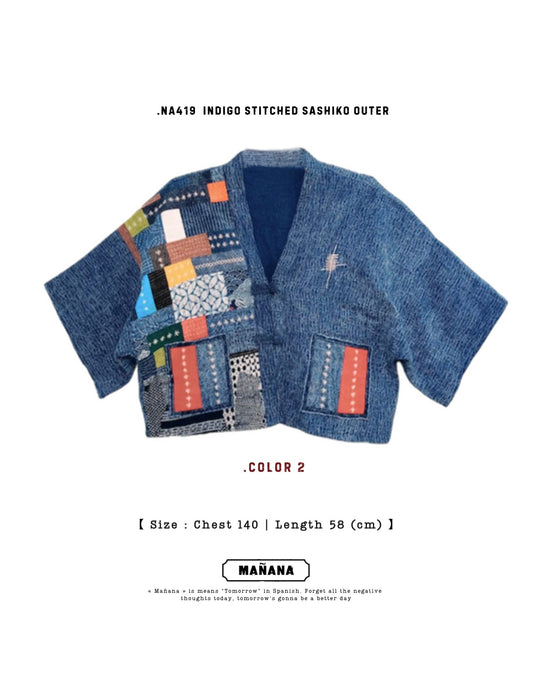 NA419 INDIGO STITCHED SASHIKO OUTER