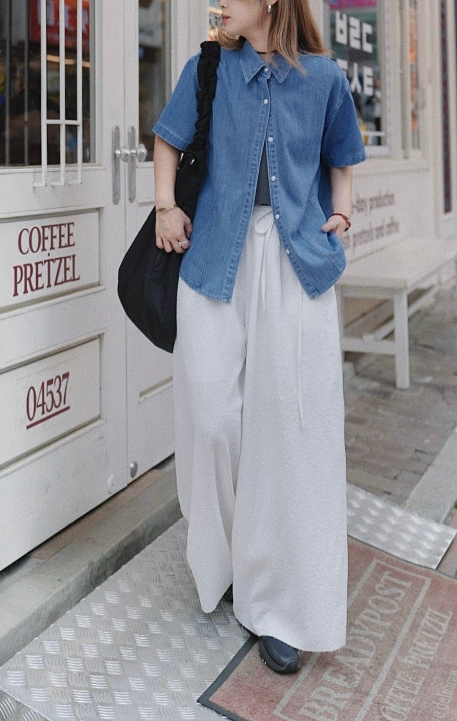 MZ770 JACQUARD WIDE LEG PANTS