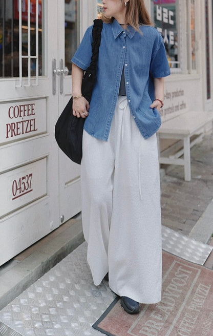 MZ770 JACQUARD WIDE LEG PANTS