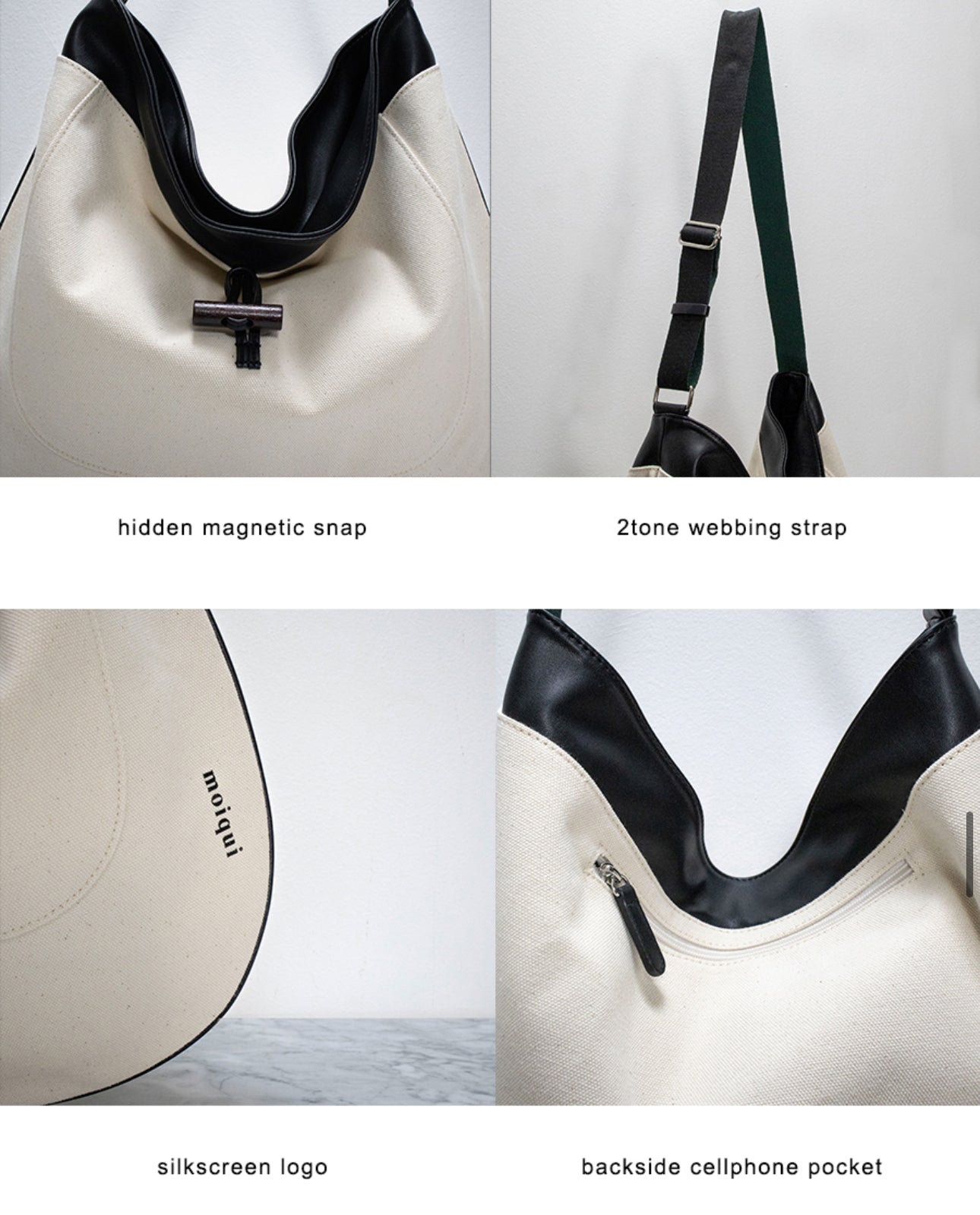 MZ636 MOIQUI LEATHER HOBO BAG