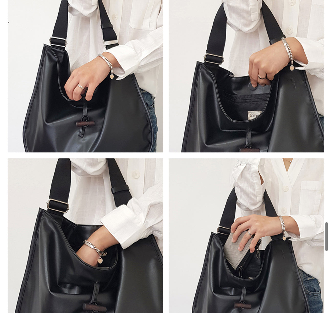MZ636 MOIQUI LEATHER HOBO BAG