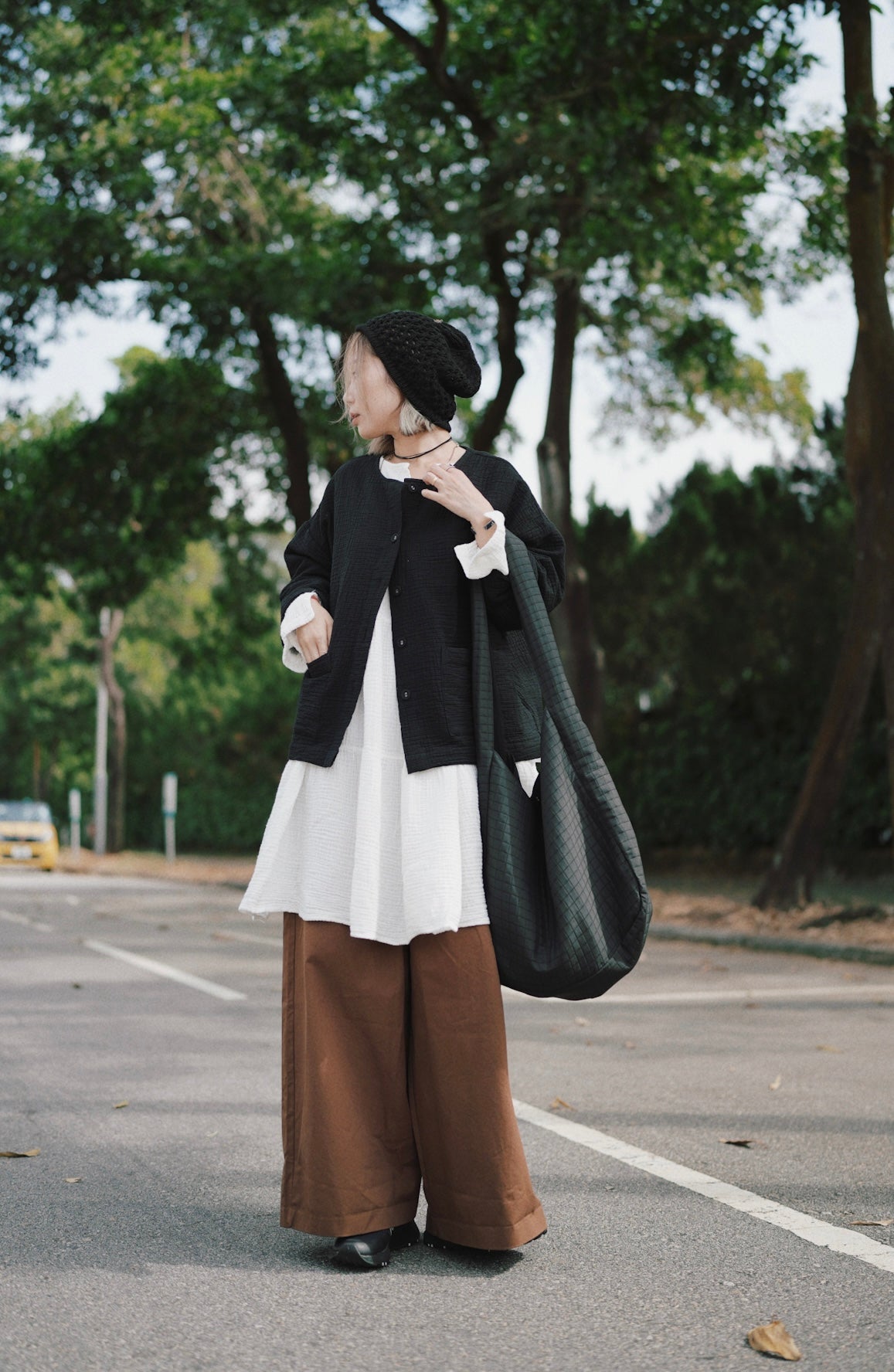 MZ540 ELASTIC WAIST WIDE LEG PANTS