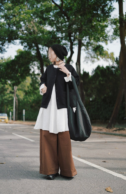 MZ540 ELASTIC WAIST WIDE LEG PANTS