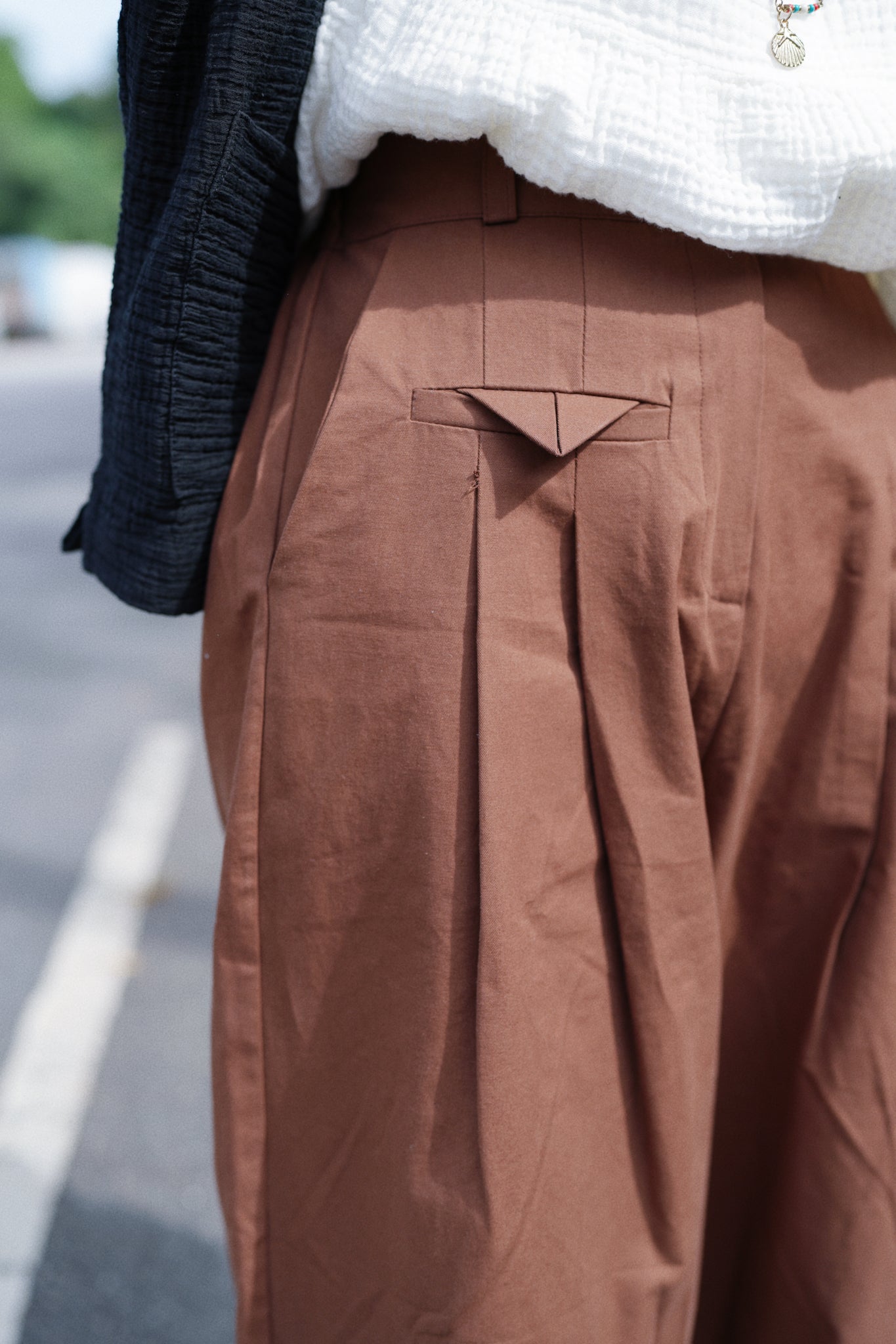 MZ540 ELASTIC WAIST WIDE LEG PANTS