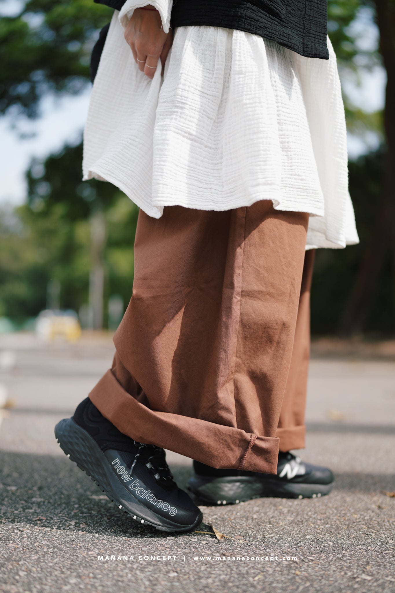 MZ540 ELASTIC WAIST WIDE LEG PANTS