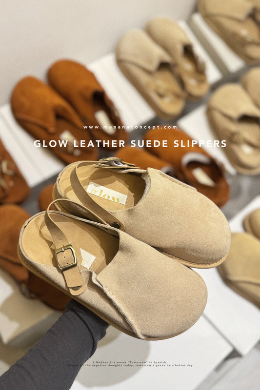 MZ628 GLOW LEATHER SUEDE SLIPPERS