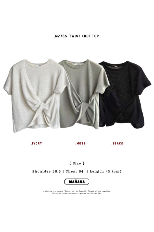 MZ765 TWIST KNOT LINEN TOP