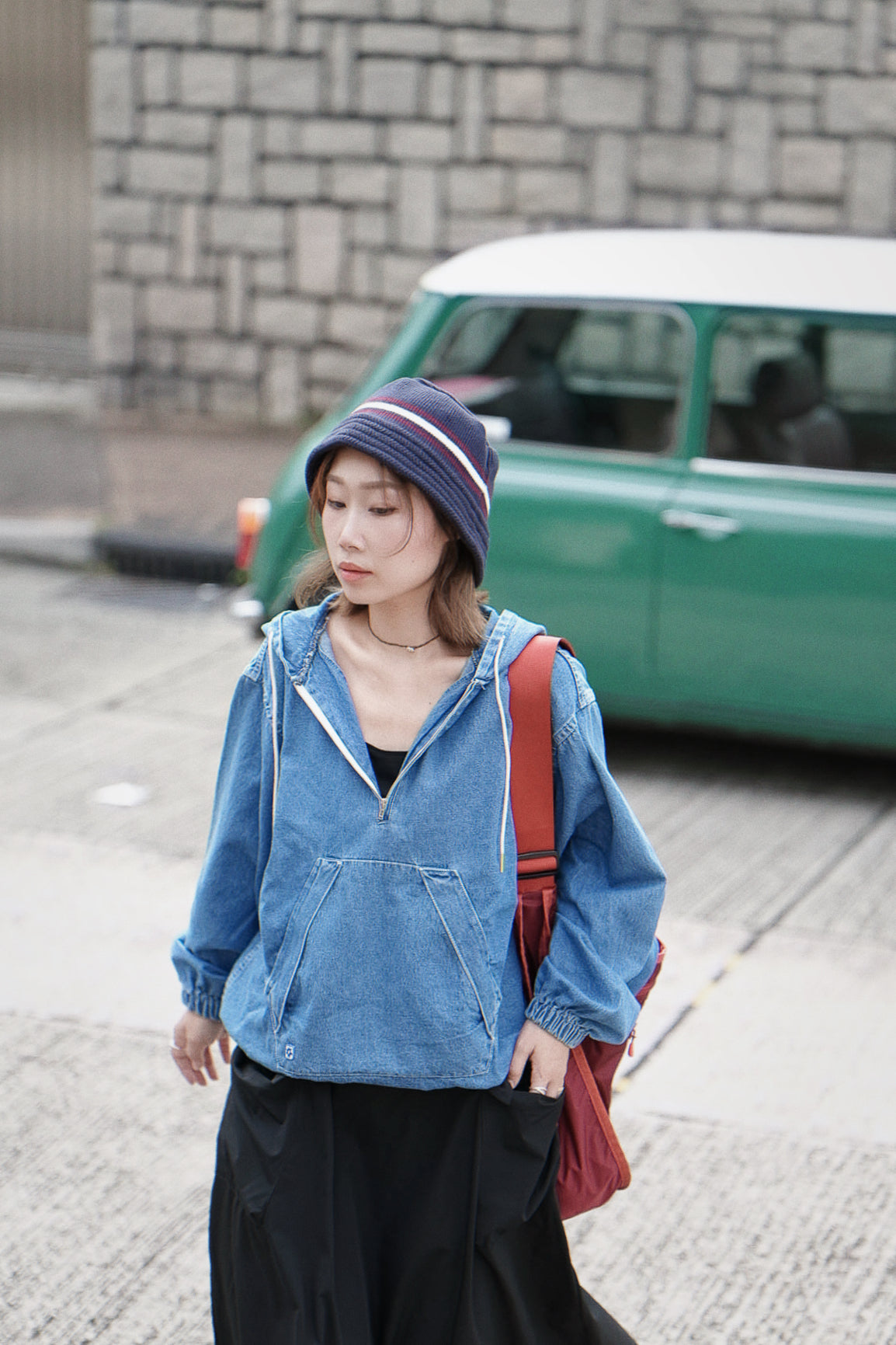 BEAMS HEART COLOR LINE KNIT BUCKET HAT