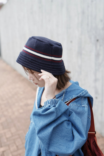 BEAMS HEART COLOR LINE KNIT BUCKET HAT