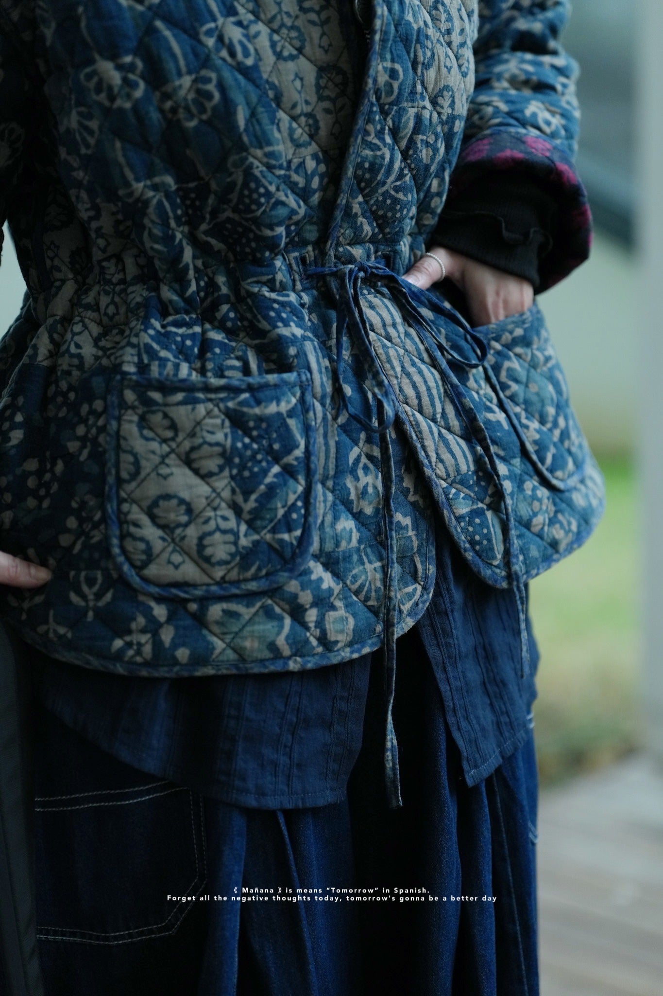 MZ638 PATCHWORK QUILTING JACKET (藍染1）