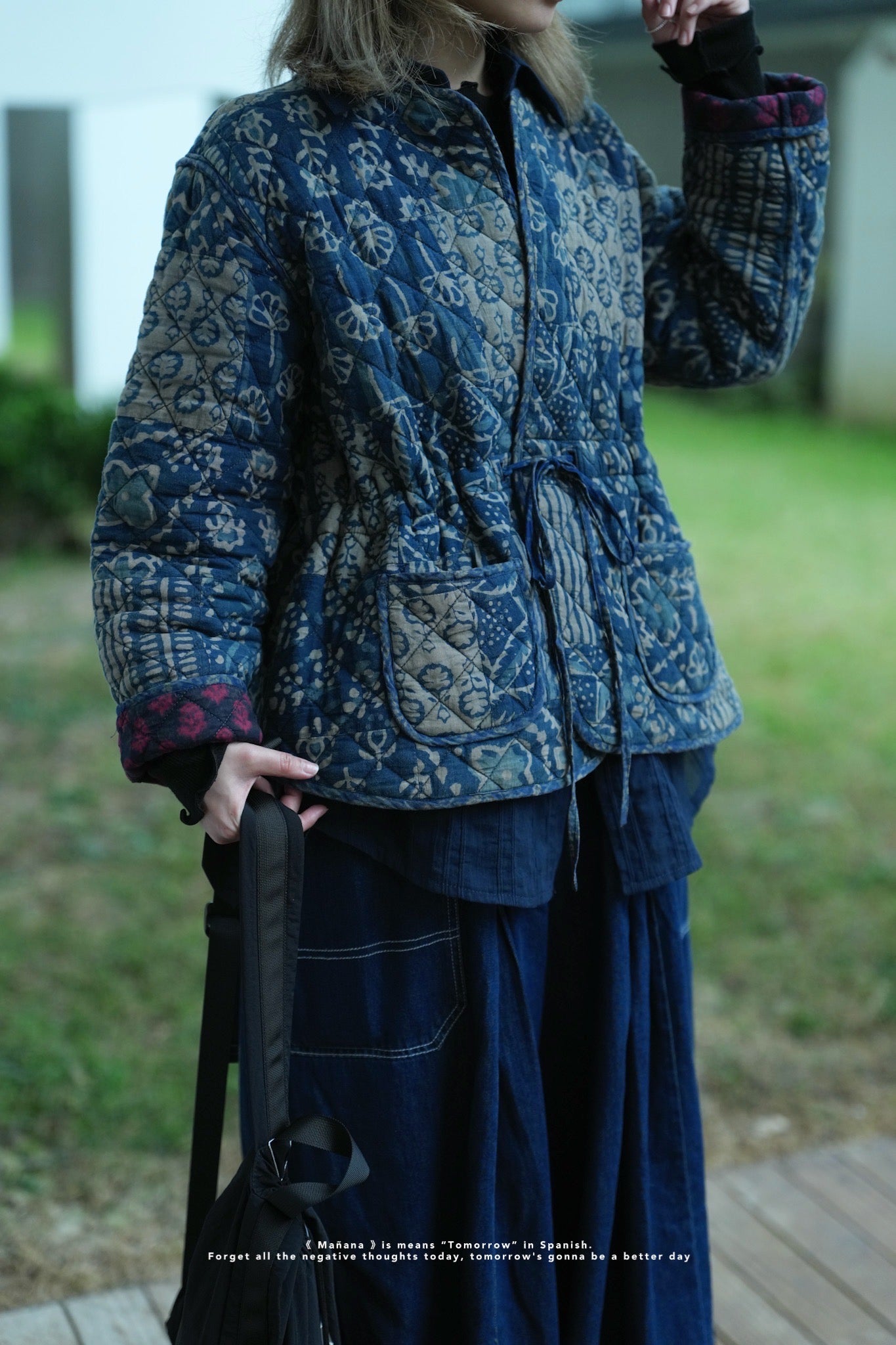 MZ638 PATCHWORK QUILTING JACKET (藍染1）