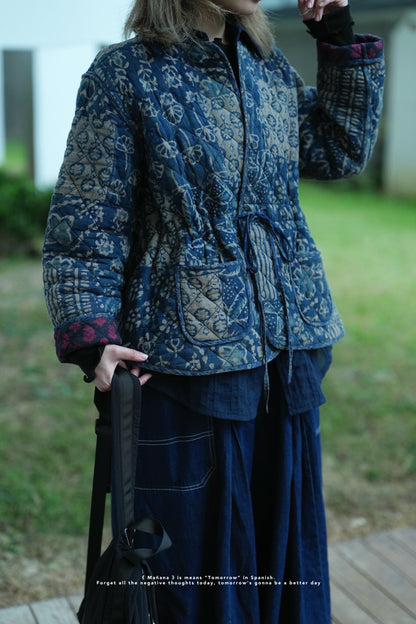 MZ638 PATCHWORK QUILTING JACKET (藍染1）