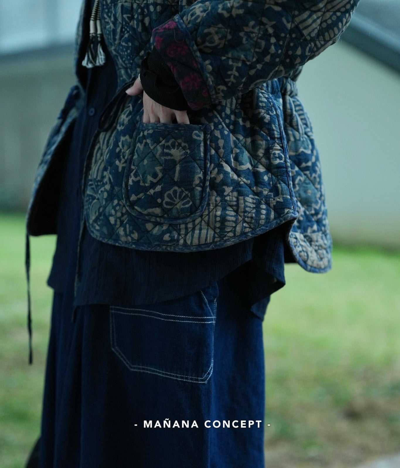 MZ638 PATCHWORK QUILTING JACKET (藍染1）
