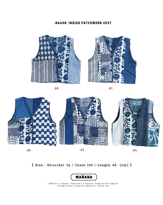 NA408 INDIGO PATCHWORK VEST